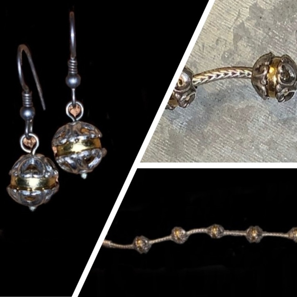 S O L D Brighton Silver & Gold Tone Bracelet & Earrings